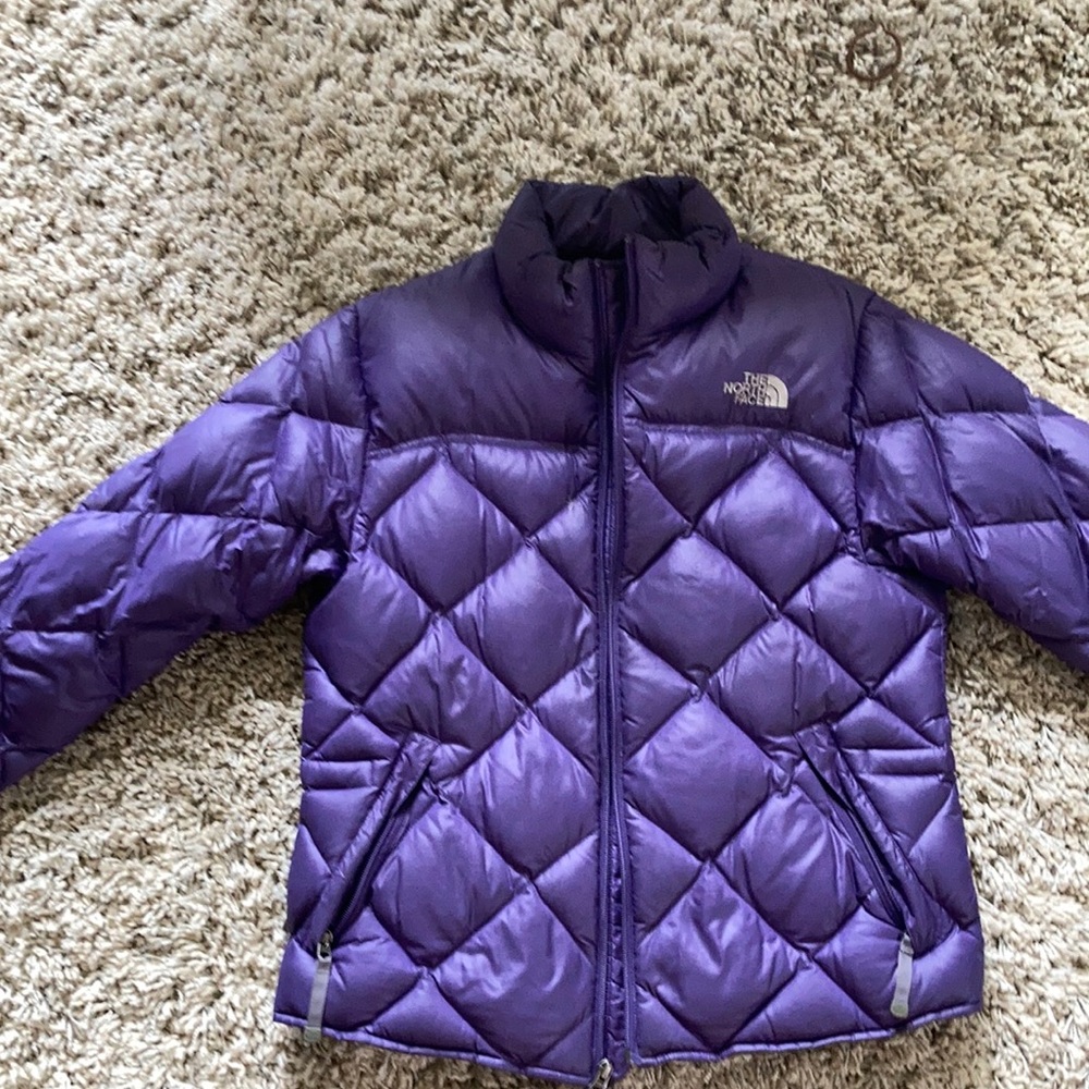 North Face size large purple down jacket